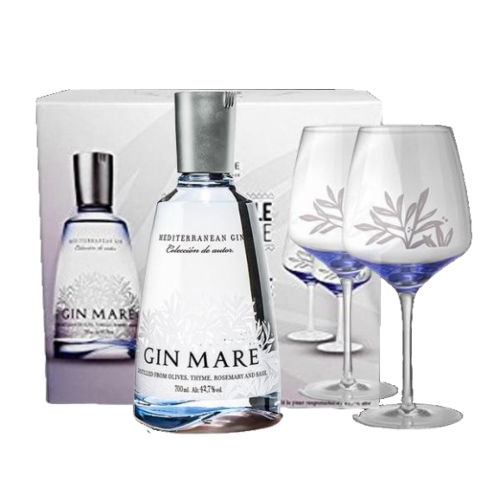 Gin Mare BOX 1 Fles 2 Glazen 70cl
