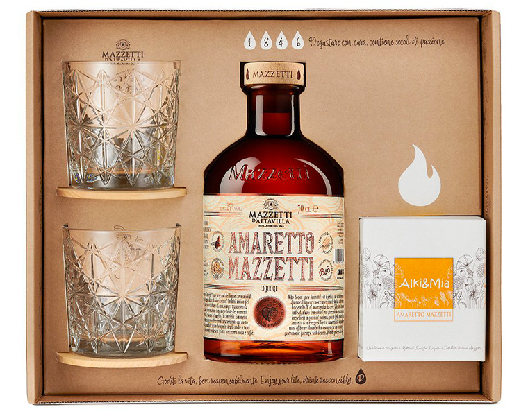 Mazzetti Amaretto Gift box + kaars 70cl