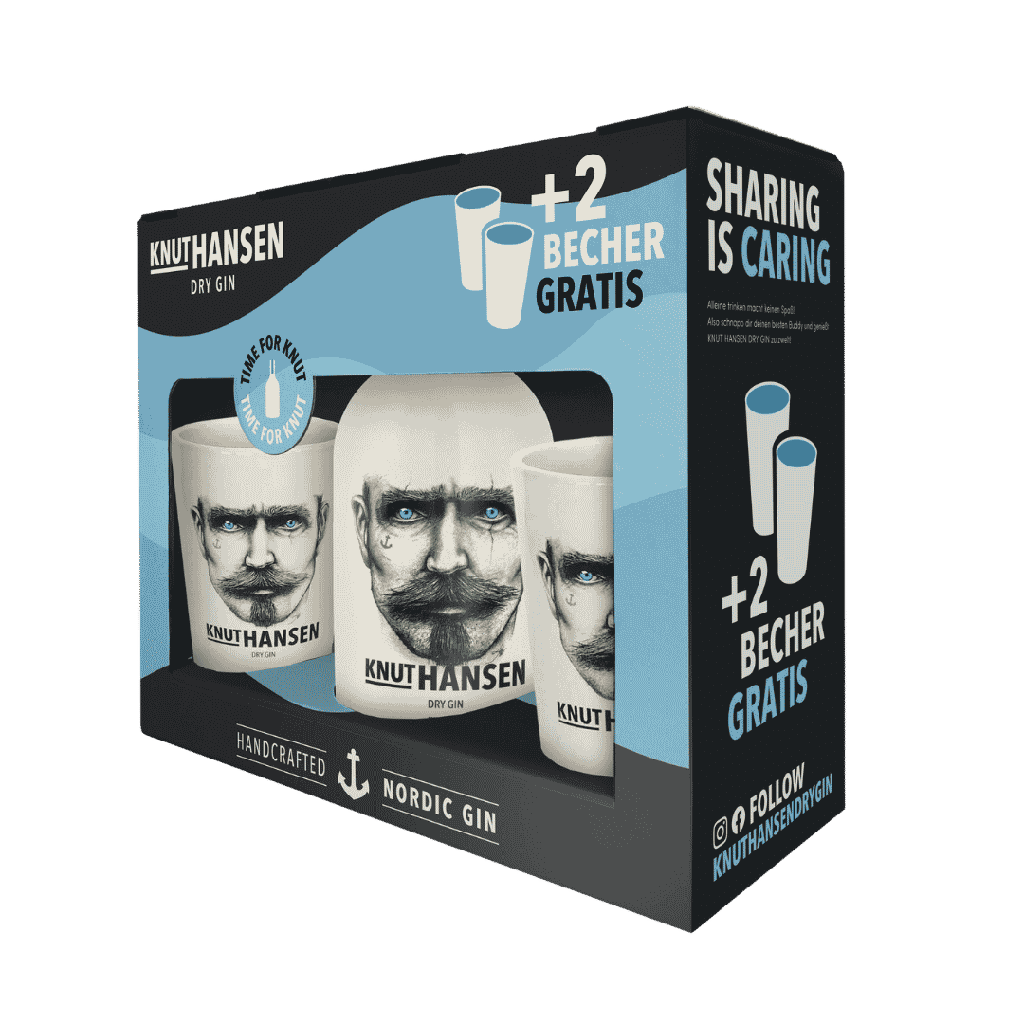 Knut Hansen 50cl Giftbox + 2 Cups