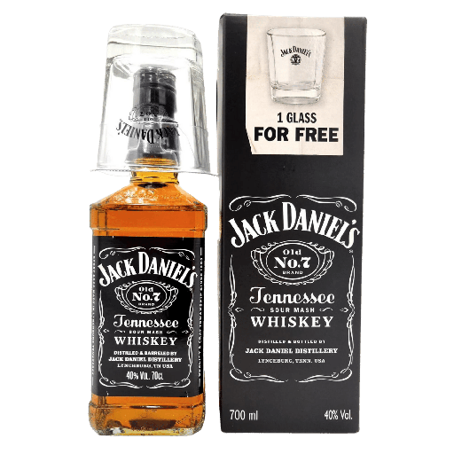 Jack Daniel's Tennessee Whiskey 70cl + GRATIS GLAS